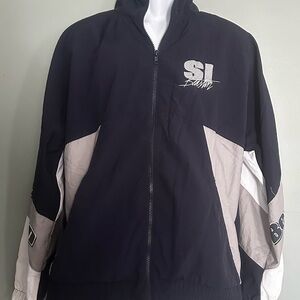 Men's Black and Gray Raincoat